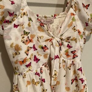 BCBGeneration Butterfly Print Puff Sleeve Mini Dress